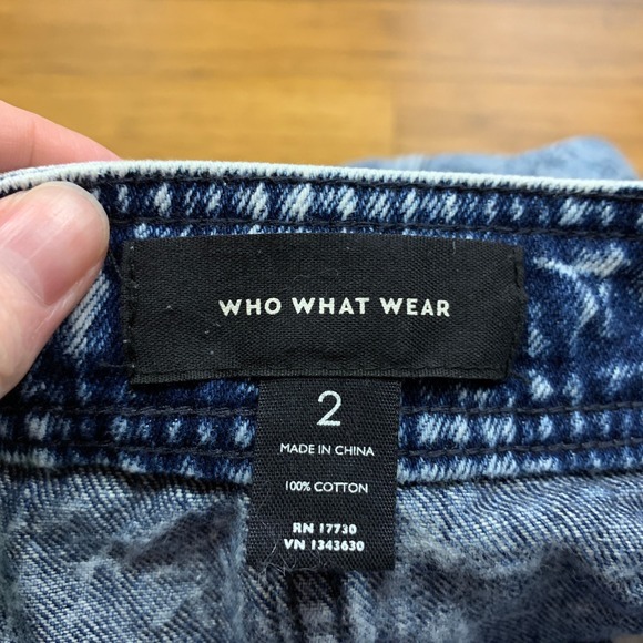 Who What Wear Denim Skirt Womens Size 2 Blue Midi Acid Wash Slit Front Pockets - Picture 5 of 8